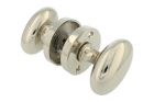 Pair of knobs oval nickel with round rosette