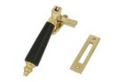 Window fastener reversible polished brass ebony (1890)