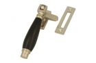 Window fastener reversible satin nickel ebony (1928)