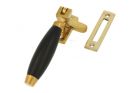 Window fastener reversible polished brass ebony (1932)