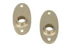 Pair oval escutcheons satin nickel (through fixing)