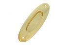 Recessed sliding door flush pull oval polished brass