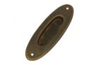 Recessed sliding door flush pull oval antique brass