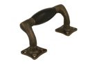 Window sash lift handle 115mm with curve antique brass ebony