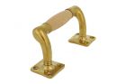 Window sash lift handle 120mm with curve polished brass beech