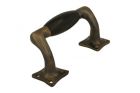 Window sash lift handle 115mm antique brass, ebony