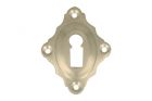 Key escutcheon satin nickel. Diagonally mounted