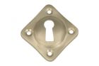 Diagonally mounted key escutcheon satin nickel