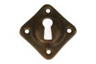 Diagonally mounted key escutcheon antique brass