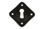 Diagonally mounted key escutcheon black powder coated