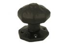 Door knob cast iron black powder coated