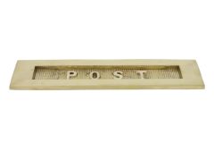 Letter plate embossed "POST" polished brass