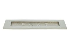 Letter plate embossed "POST" nickel inward opening