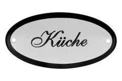 Enamel door plate "Küche" oval 100x50mm