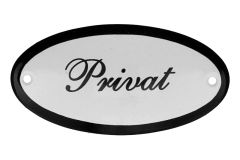Enamel door plate "Privat" oval 100x50mm
