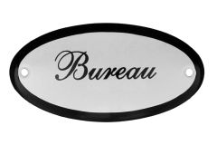 Enamel door plate "Bureau" oval 100x50mm