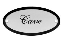 Enamel door plate "Cave" oval 100x50mm