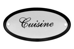 Enamel door plate "Cuisine" oval 100x50mm