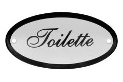 Enamel door plate "Toilette" oval 100x50mm