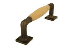 Pull handle 170mm antique brass beech