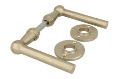 Door handles L model "Chemin de fer" satin nickel pair