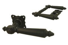 Door handles brass black powder coated pair (1890)