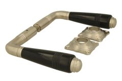 Door handles satin nickel bakelite pair (1908)