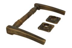 Door handles antique brass pair (1895)