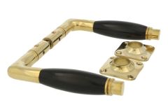 Door handles polished brass bakelite pair (1928)