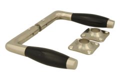 Door handles modern design satin nickel bakelite pair