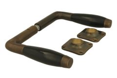 Door handles modern design antique brass bakelite pair