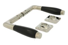 Door handles modern design nickel bakelite pair