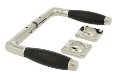 Door handles modern design nickel ebony pair