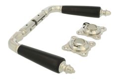 Door handles nickel ebony pair (1905)