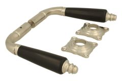 Door handles satin nickel ebony pair (1904)