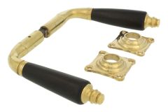 Door handles polished brass ebony pair (1904)