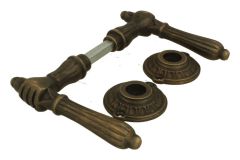 Door handles antique brass pair (1885)