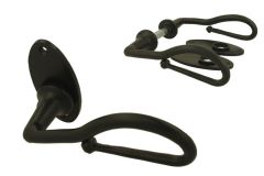 Door handles wrought iron black on oval rosette