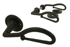 Door handles wrought iron black on round rosette