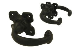 Door handles cast iron powder coated curved