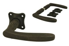 Door handles modern design cast iron pair