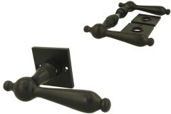 Classic model door handles black cast iron on square rosette