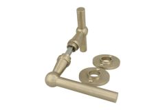 Door handles "Chemin de fer" satin nickel pair