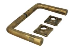 Door handles antique brass pair (1915)