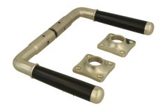 Door handles satin nickel ebony pair (1918)
