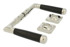 Door handles nickel ebony pair (1918)