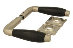 Door handles satin nickel bakelite pair (1932)