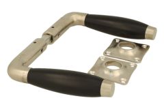 Door handles satin nickel ebony pair (1932)