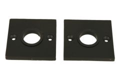Pair square escutcheons cast iron black powder coated