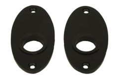 Pair patent escutcheons cast iron black powder coated